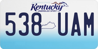 KY license plate 538UAM