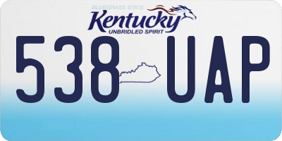 KY license plate 538UAP