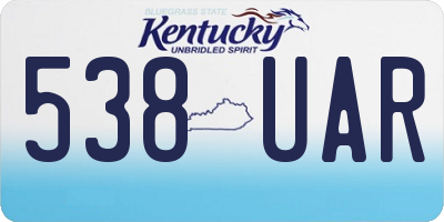 KY license plate 538UAR