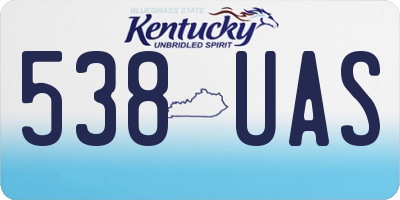 KY license plate 538UAS