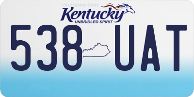KY license plate 538UAT