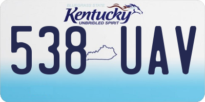 KY license plate 538UAV