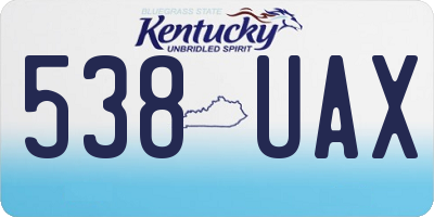KY license plate 538UAX