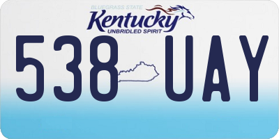 KY license plate 538UAY