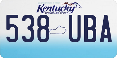 KY license plate 538UBA