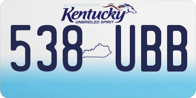 KY license plate 538UBB
