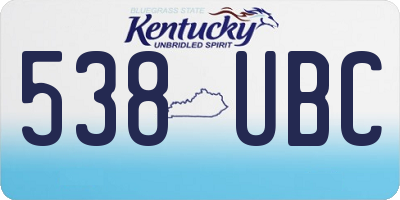 KY license plate 538UBC