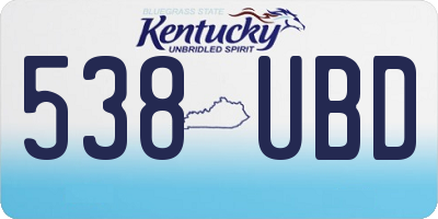 KY license plate 538UBD