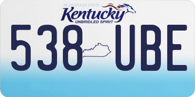 KY license plate 538UBE