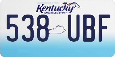 KY license plate 538UBF