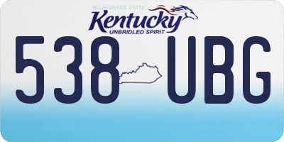 KY license plate 538UBG