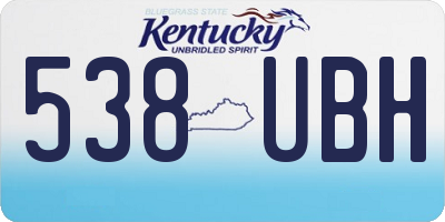 KY license plate 538UBH