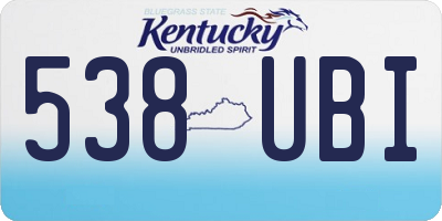 KY license plate 538UBI