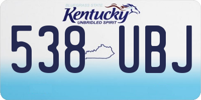 KY license plate 538UBJ