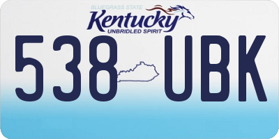 KY license plate 538UBK