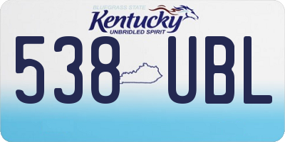KY license plate 538UBL
