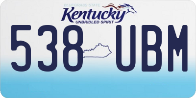 KY license plate 538UBM