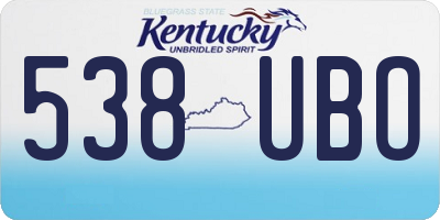KY license plate 538UBO