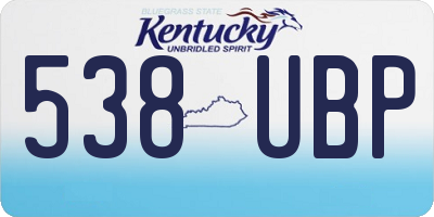 KY license plate 538UBP