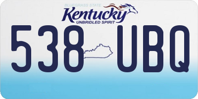 KY license plate 538UBQ