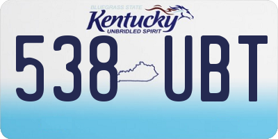 KY license plate 538UBT