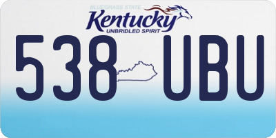 KY license plate 538UBU
