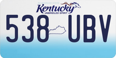 KY license plate 538UBV