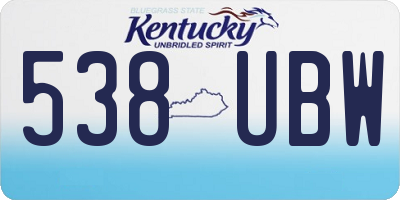 KY license plate 538UBW