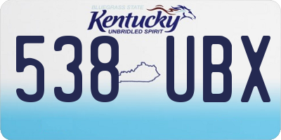 KY license plate 538UBX