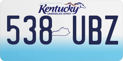 KY license plate 538UBZ