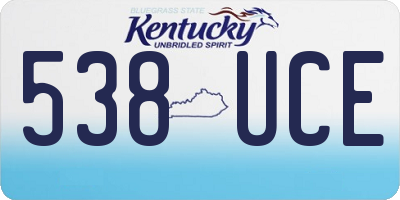 KY license plate 538UCE