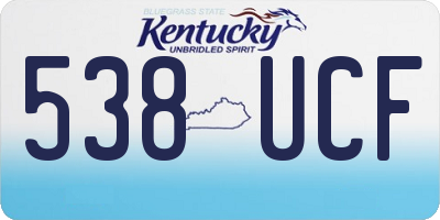 KY license plate 538UCF