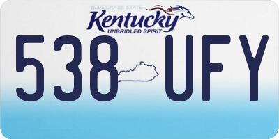 KY license plate 538UFY