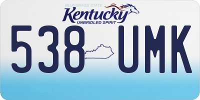 KY license plate 538UMK