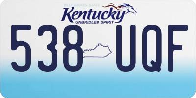 KY license plate 538UQF