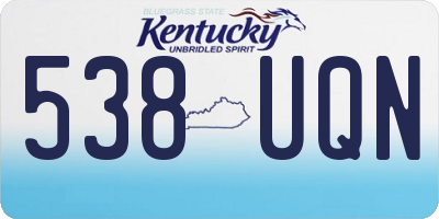 KY license plate 538UQN