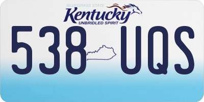 KY license plate 538UQS