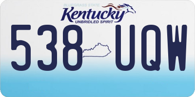 KY license plate 538UQW