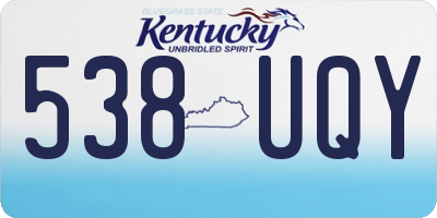 KY license plate 538UQY