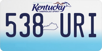 KY license plate 538URI