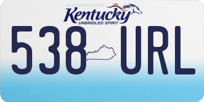 KY license plate 538URL