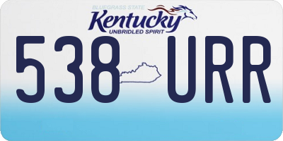 KY license plate 538URR