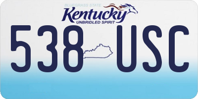 KY license plate 538USC