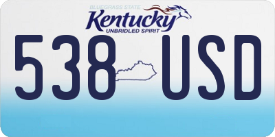 KY license plate 538USD