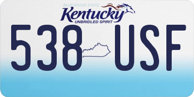 KY license plate 538USF
