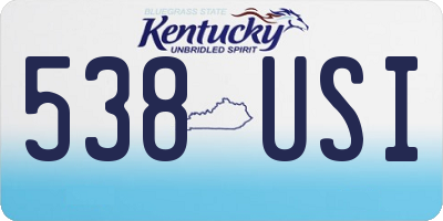 KY license plate 538USI
