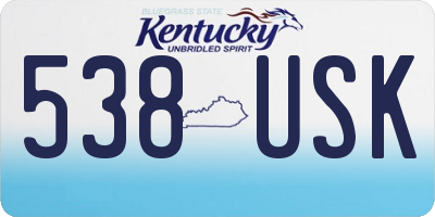 KY license plate 538USK