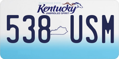 KY license plate 538USM