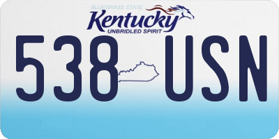 KY license plate 538USN