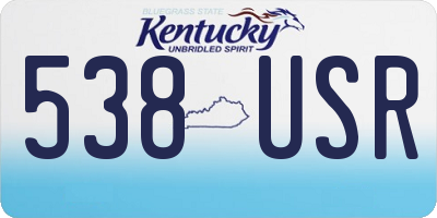 KY license plate 538USR